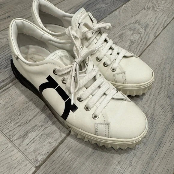 Salvatore Ferragamo Cube leather low-top sneakers size 8 - Picture 13 of 13